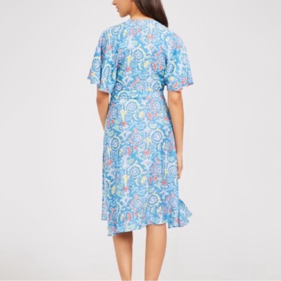 J. McLaughlin Womens Modal Silk Blend Bells Beach Neo Sanibel Wrap‎ Dress Size M - Picture 2 of 9